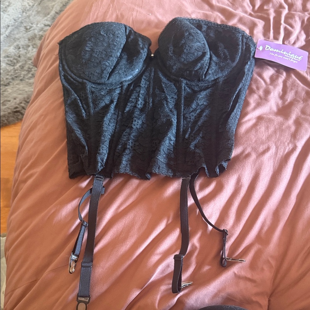 Dominique Black Lace Bustier